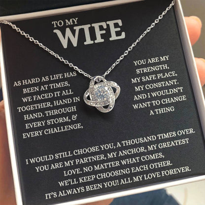 To My Wife - Beautiful Gift Set - Love Knot Necklace - WLKL007