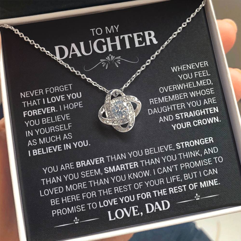 To My Daughter - Love Dad - Beautiful Gift Set - Love Knot Necklace -DLK013