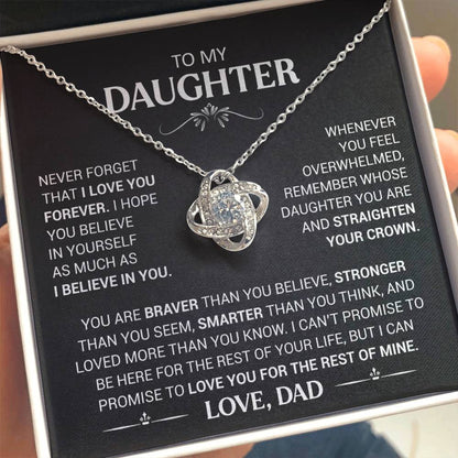 To My Daughter - Love Dad - Beautiful Gift Set - Love Knot Necklace -DLK013