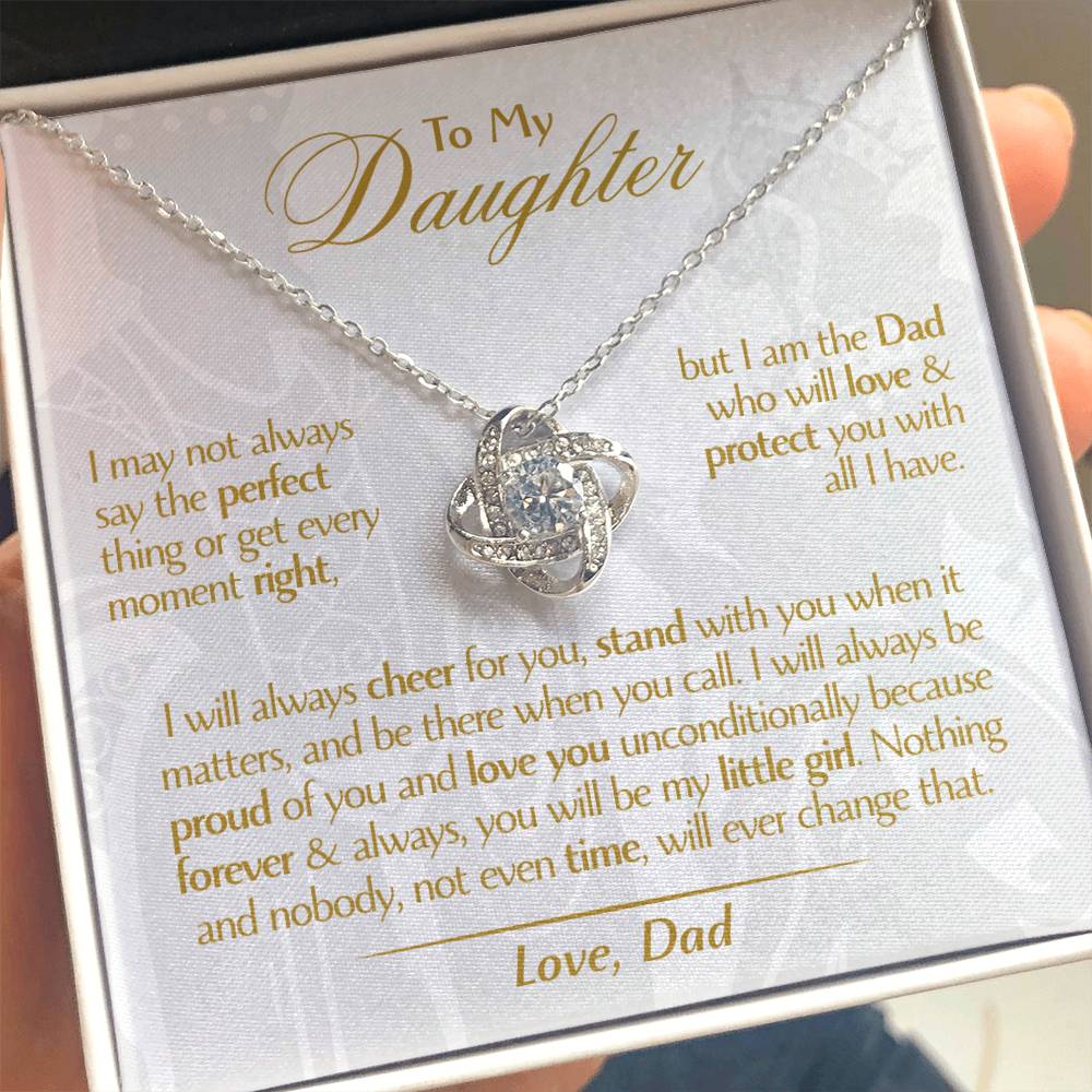 To My Daughter - Love Dad - Beautiful Gift Set - Love Knot Necklace -DLK006