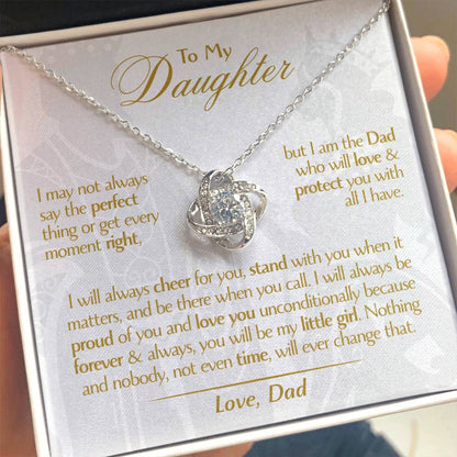 To My Daughter - Love Dad - Beautiful Gift Set - Love Knot Necklace -DLK006