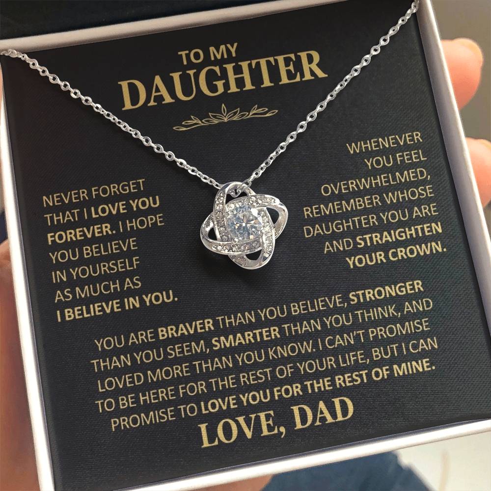 To My Daughter - Love Dad - Beautiful Gift Set - Love Knot Necklace -DLK020