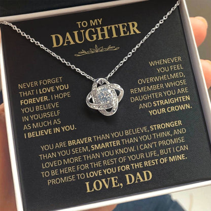 To My Daughter - Love Dad - Beautiful Gift Set - Love Knot Necklace -DLK020