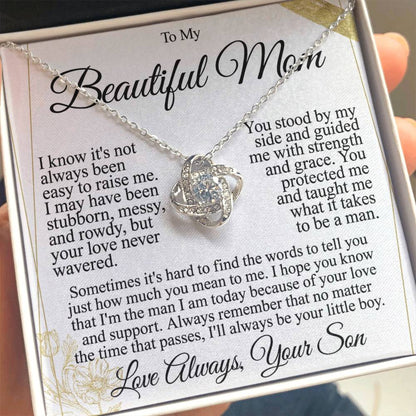To My Mom - Beautiful Gift Set - Love Knot Necklace -MLK004