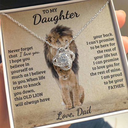 To My Daughter - Love Dad - Beautiful Gift Set - Love Knot Necklace -DLK018