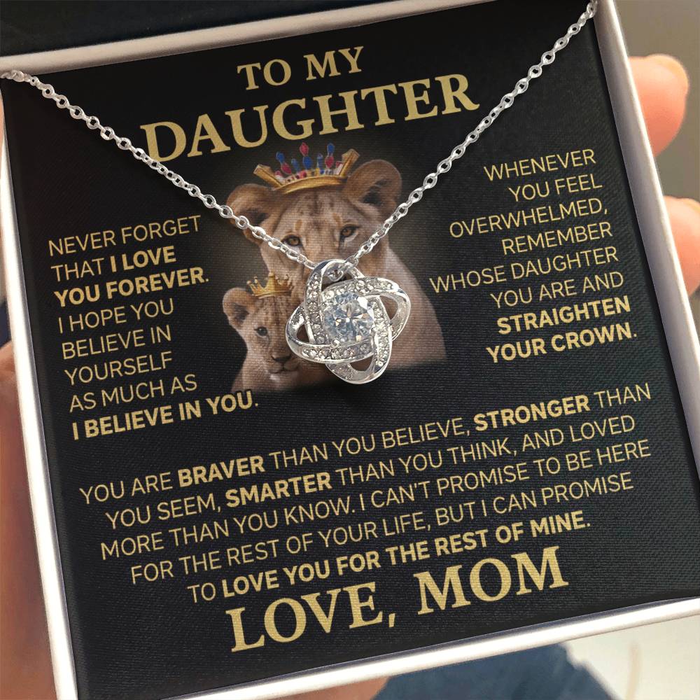 To My Daughter - Love Dad - Beautiful Gift Set - Love Knot Necklace -DLK015