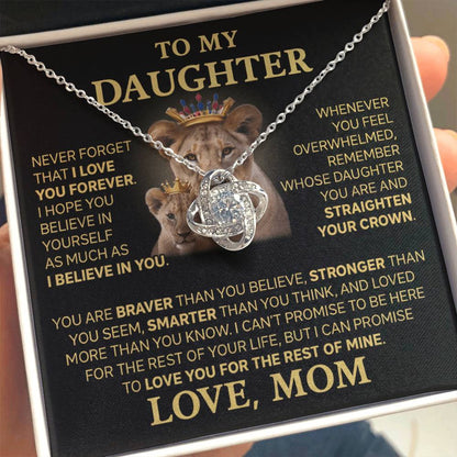 To My Daughter - Love Dad - Beautiful Gift Set - Love Knot Necklace -DLK015