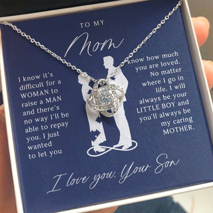 To My Mom - Beautiful Gift Set - Love Knot Necklace -MLK002
