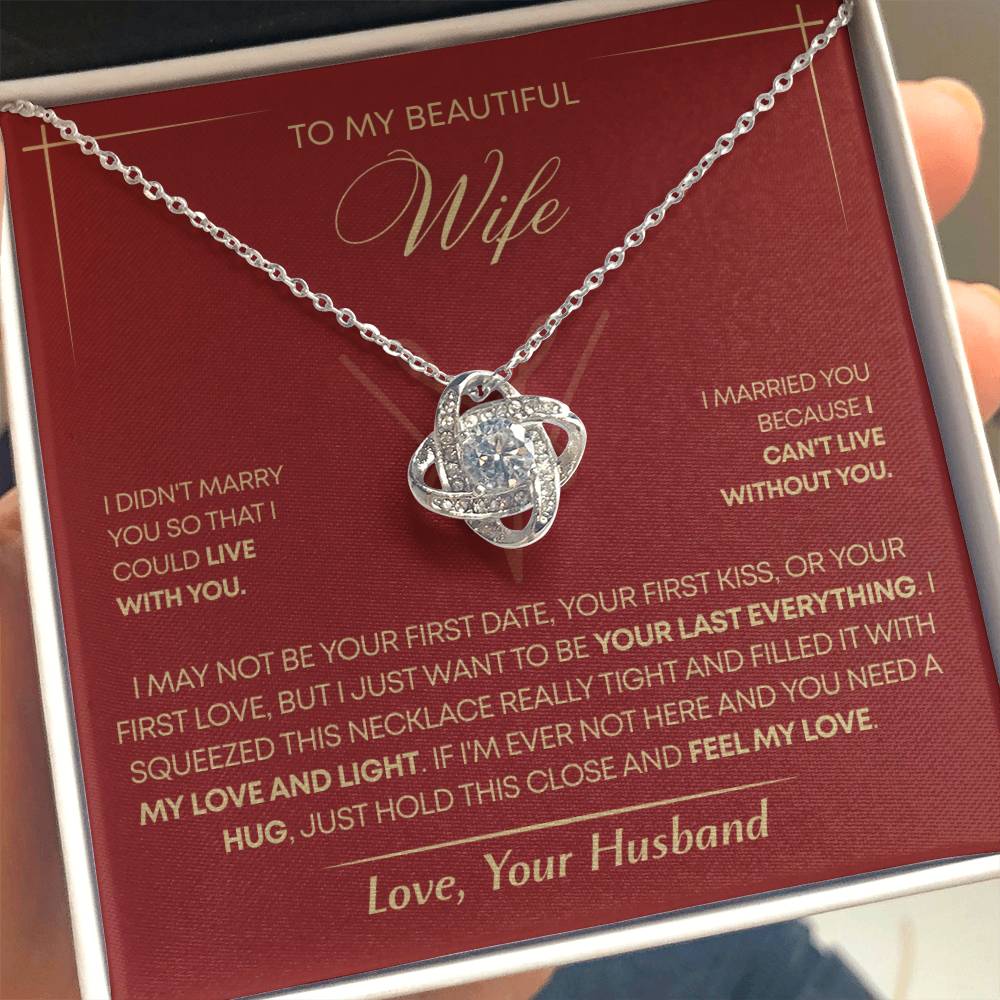 To My Wife - Beautiful Gift Set - Love Knot Necklace - WLKL005