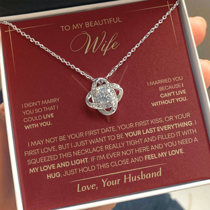 To My Wife - Beautiful Gift Set - Love Knot Necklace - WLKL005