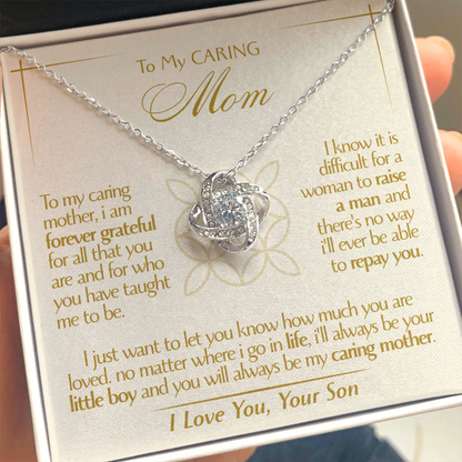 To My Mom - Beautiful Gift Set - Love Knot Necklace -MLK001