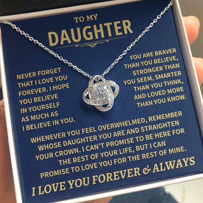 To My Daughter - Love Dad - Beautiful Gift Set - Love Knot Necklace -DLK007