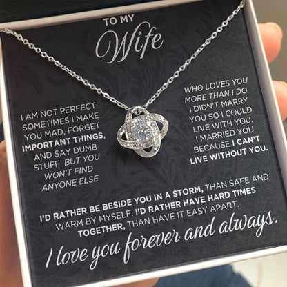 To My Wife - Beautiful Gift Set - Love Knot Necklace - WLKL006
