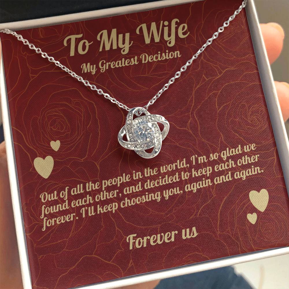 To My Wife - Beautiful Gift Set - Love Knot Necklace - WLKL003