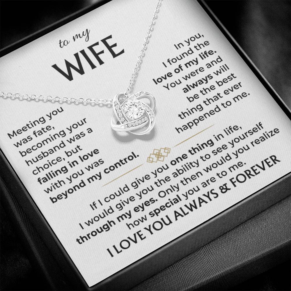 To My Wife - Beautiful Gift Set - Love Knot Necklace - WLKL002