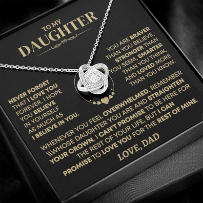 To My Daughter - Love Dad - Beautiful Gift Set - Love Knot Necklace -DLK001