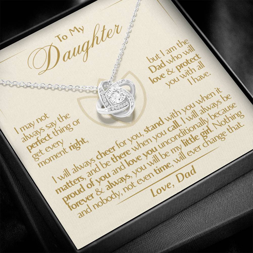 To My Daughter - Love Dad - Beautiful Gift Set - Love Knot Necklace -DLK010