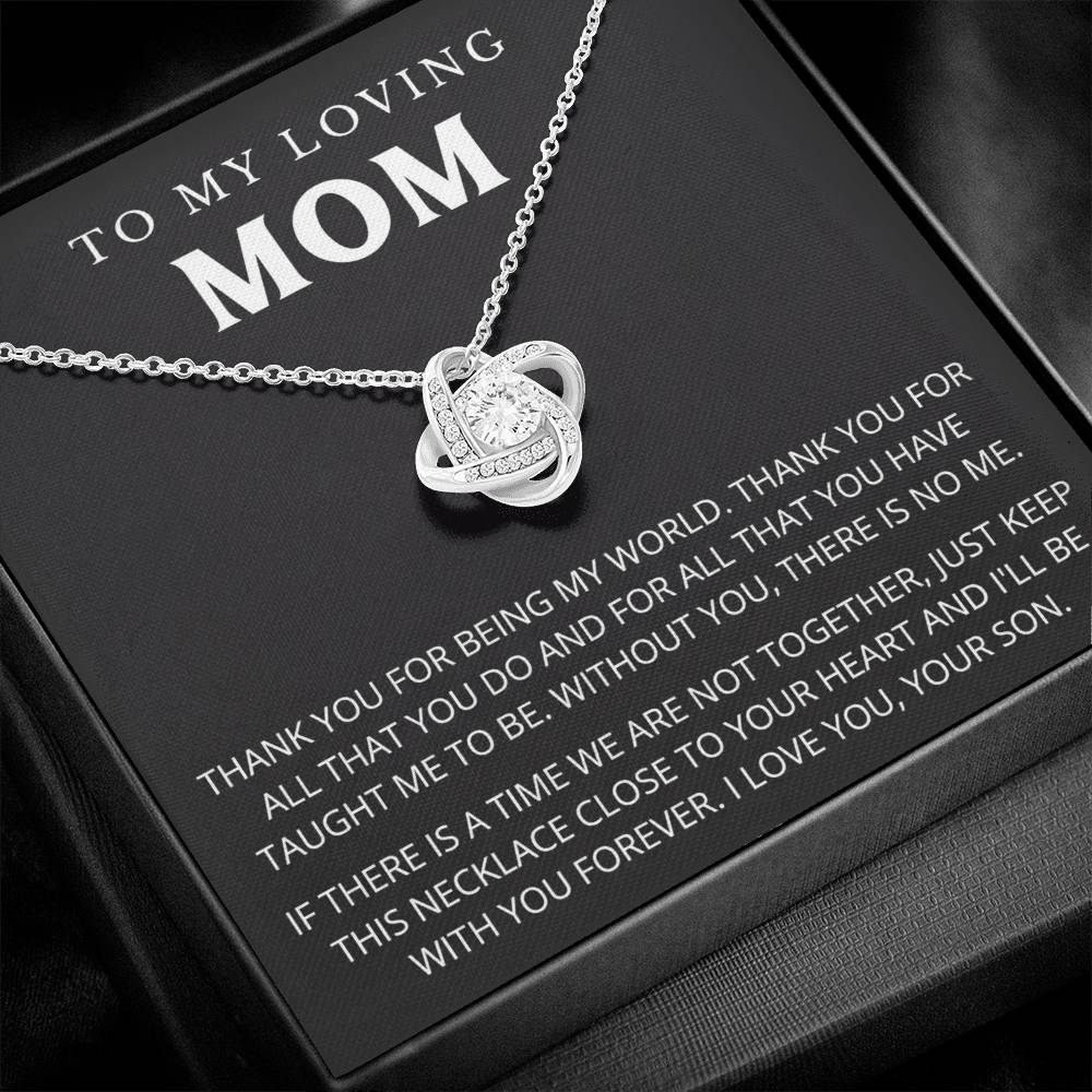 To My Mom - Beautiful Gift Set - Love Knot Necklace -MLK005