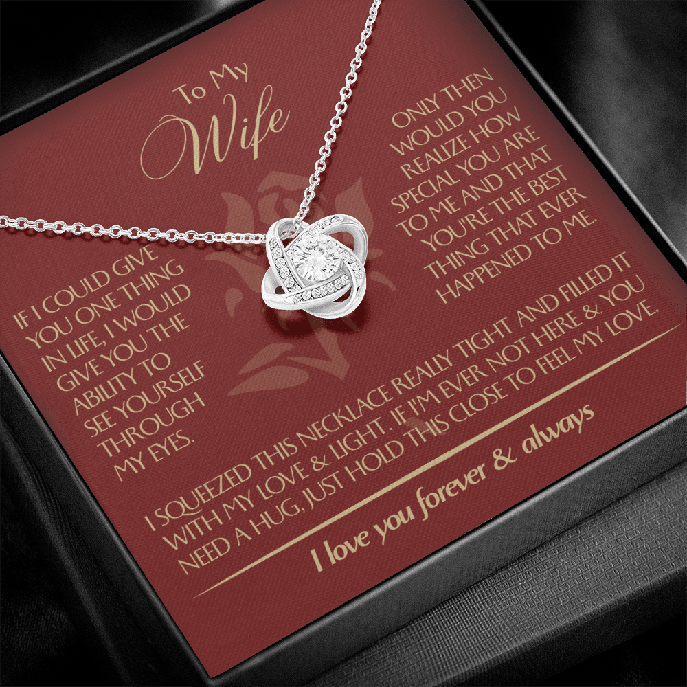 To My Wife - Beautiful Gift Set - Love Knot Necklace - WLKL001