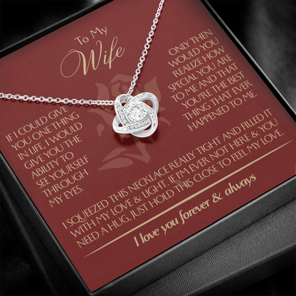 To My Wife - Beautiful Gift Set - Love Knot Necklace - WLKL001