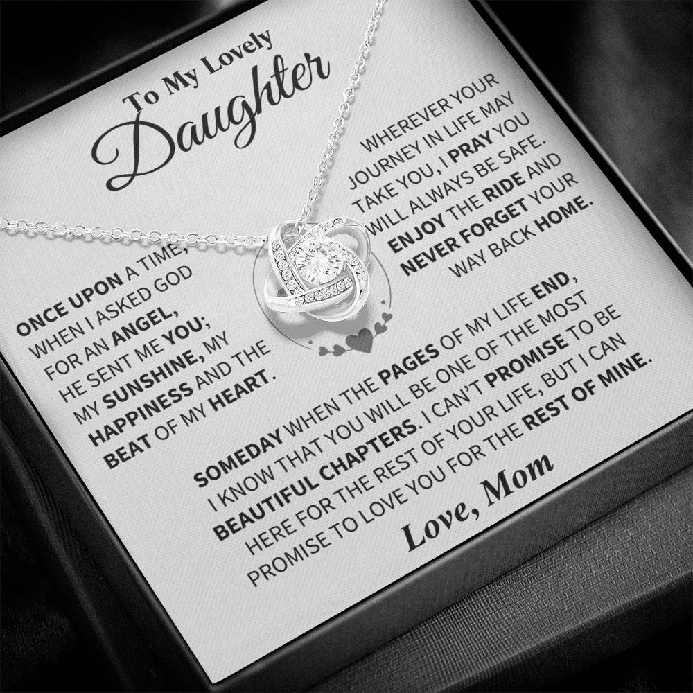 To My Daughter - Love Dad - Beautiful Gift Set - Love Knot Necklace -DLK012