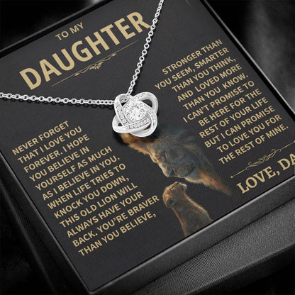 To My Daughter - Love Dad - Beautiful Gift Set - Love Knot Necklace -DLK009