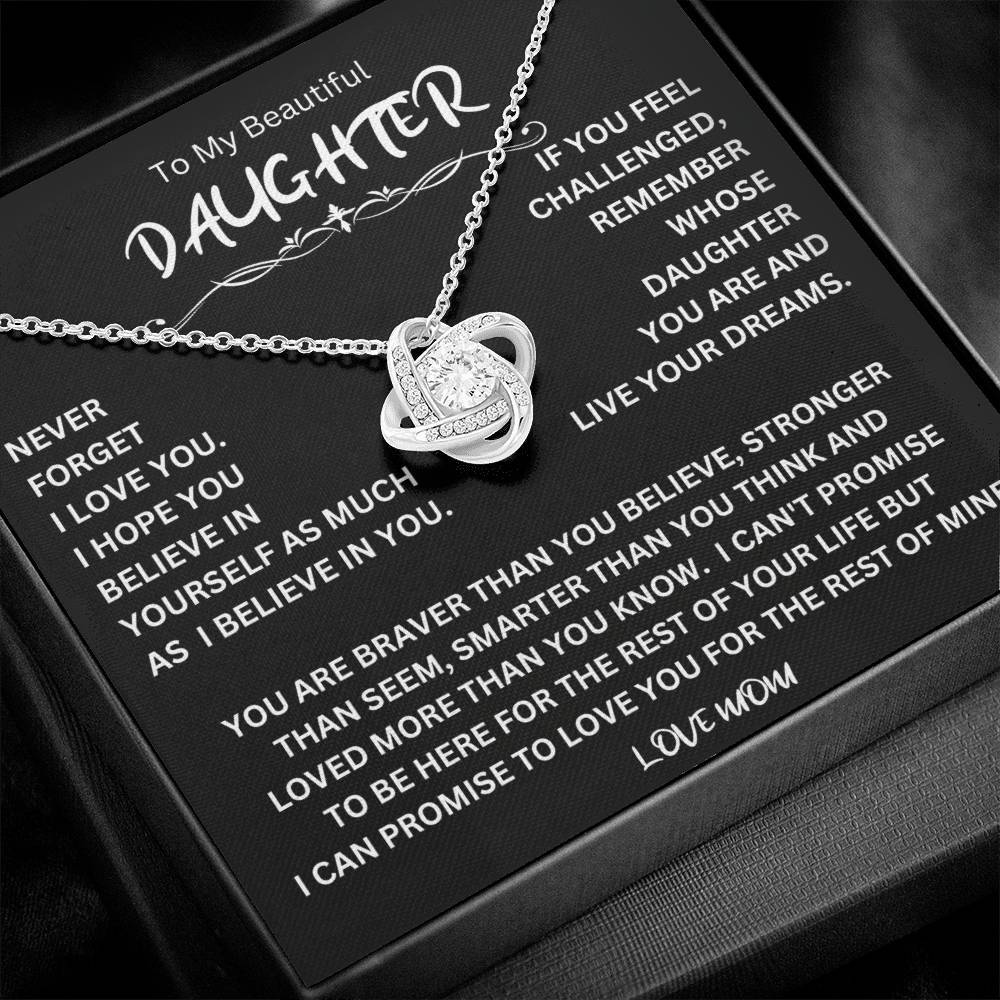 To My Daughter - Love Dad - Beautiful Gift Set - Love Knot Necklace -DLK014