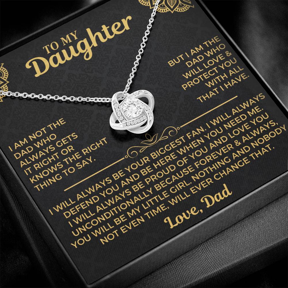 To My Daughter - Love Dad - Beautiful Gift Set - Love Knot Necklace -DLK004