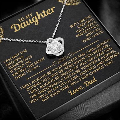 To My Daughter - Love Dad - Beautiful Gift Set - Love Knot Necklace -DLK004