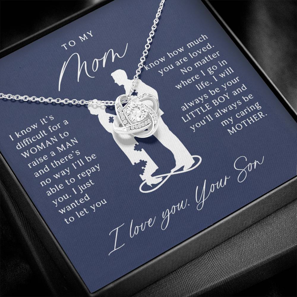 To My Mom - Beautiful Gift Set - Love Knot Necklace -MLK002