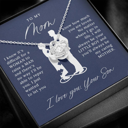 To My Mom - Beautiful Gift Set - Love Knot Necklace -MLK002