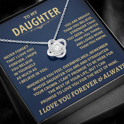 To My Daughter - Love Dad - Beautiful Gift Set - Love Knot Necklace -DLK007