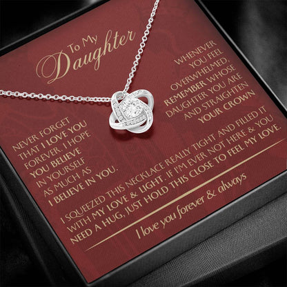 To My Daughter - Love Dad - Beautiful Gift Set - Love Knot Necklace -DLK005