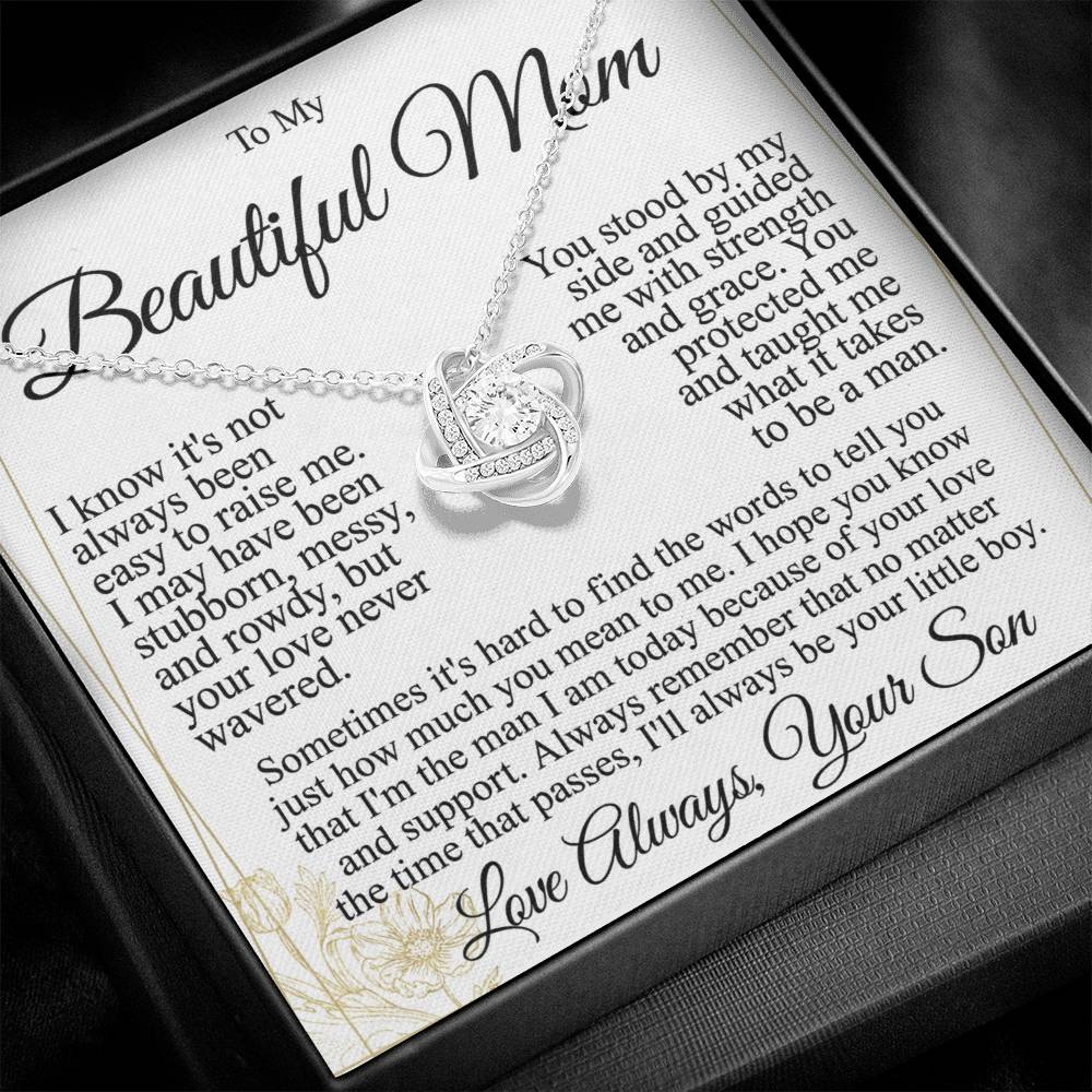 To My Mom - Beautiful Gift Set - Love Knot Necklace -MLK004