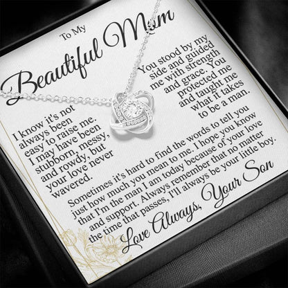 To My Mom - Beautiful Gift Set - Love Knot Necklace -MLK004