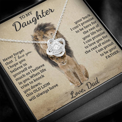 To My Daughter - Love Dad - Beautiful Gift Set - Love Knot Necklace -DLK018