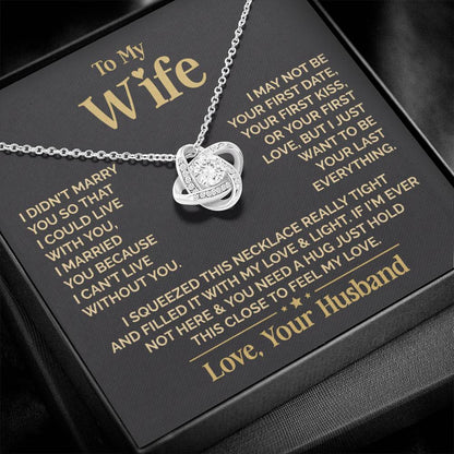 To My Wife - Beautiful Gift Set - Love Knot Necklace - WLKL010