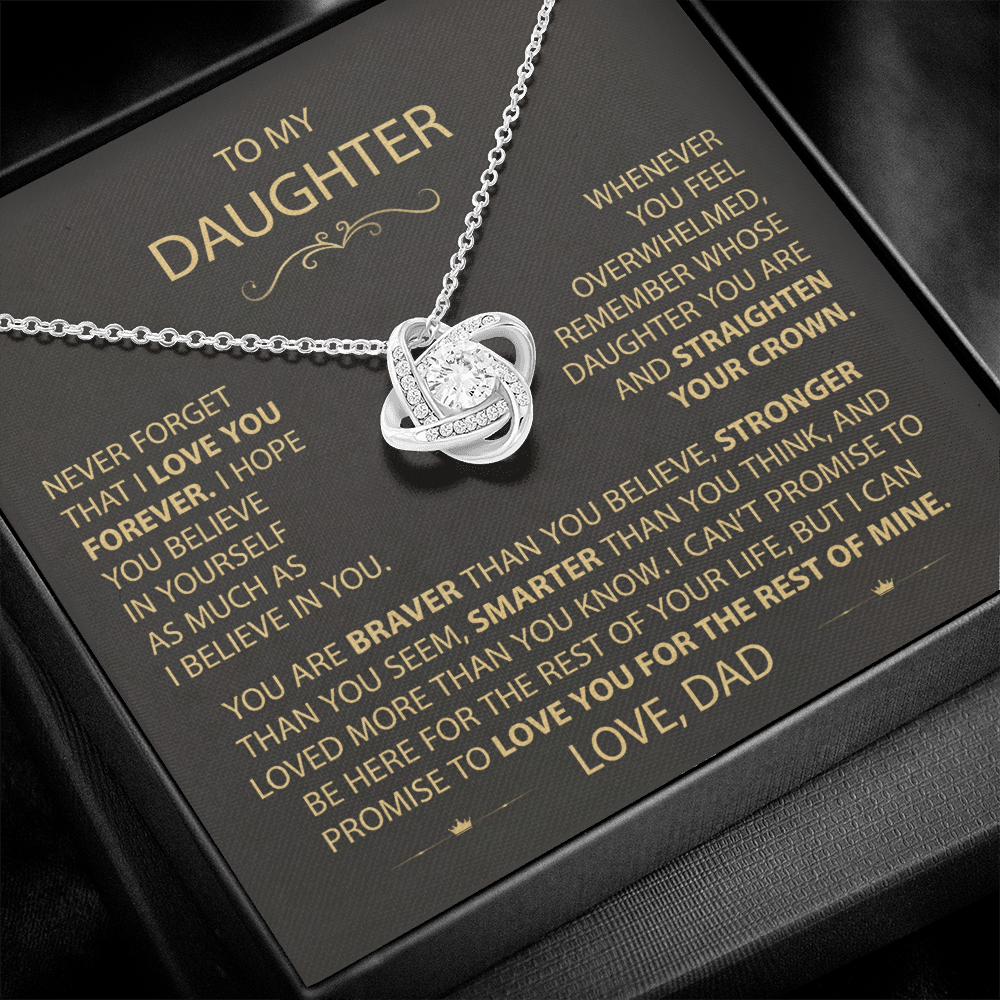 To My Daughter - Love Dad - Beautiful Gift Set - Love Knot Necklace -DLK002