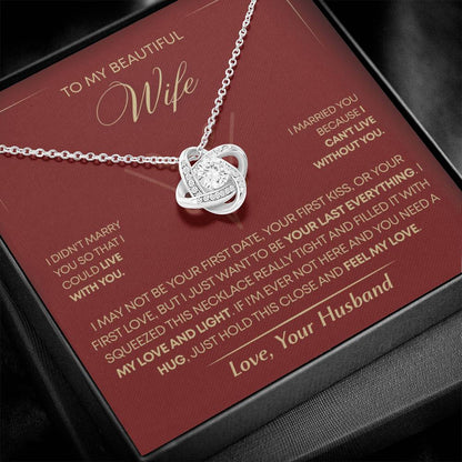 To My Wife - Beautiful Gift Set - Love Knot Necklace - WLKL005
