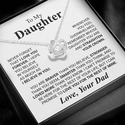 To My Daughter - Love Dad - Beautiful Gift Set - Love Knot Necklace -DLK023