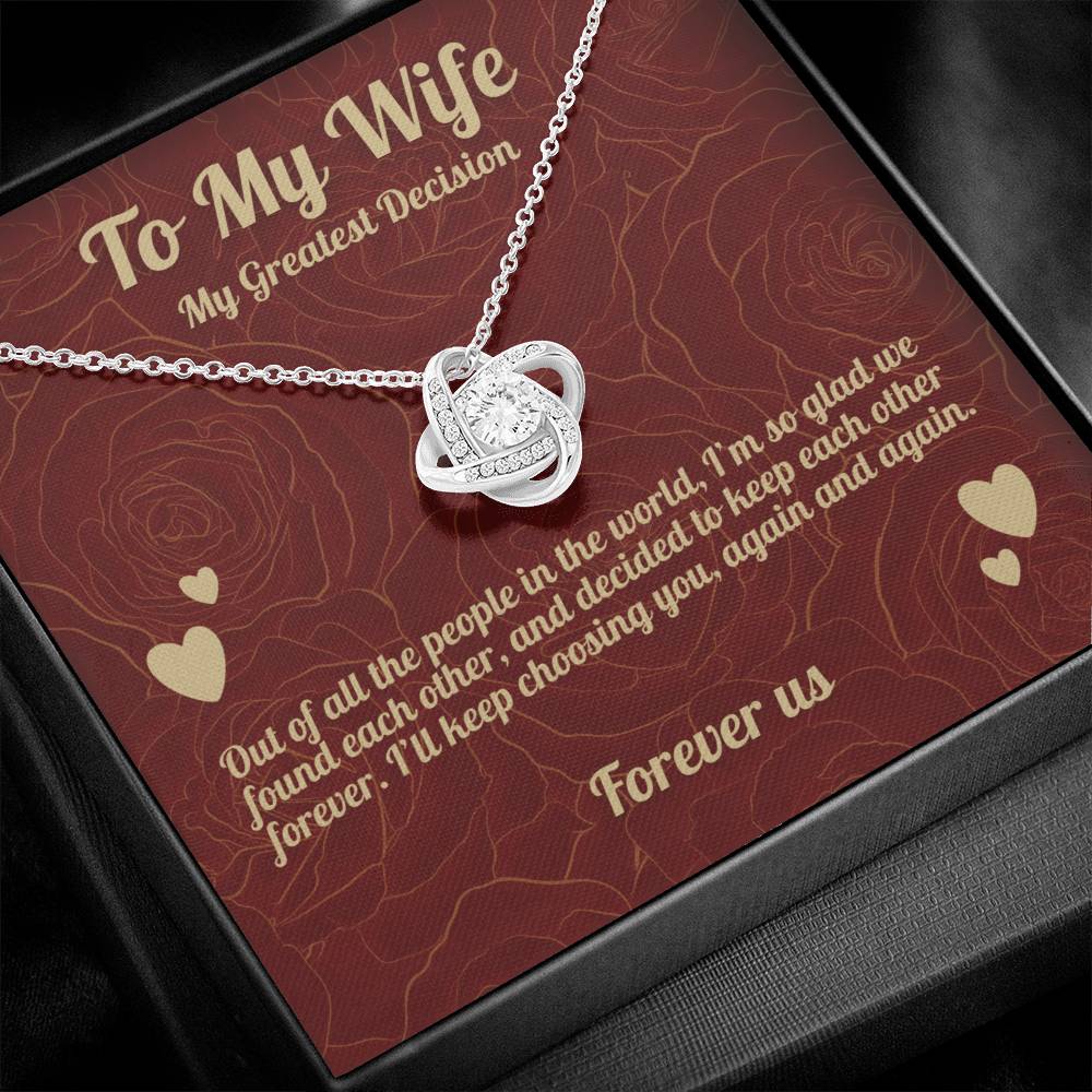 To My Wife - Beautiful Gift Set - Love Knot Necklace - WLKL003