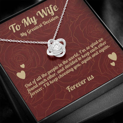 To My Wife - Beautiful Gift Set - Love Knot Necklace - WLKL003