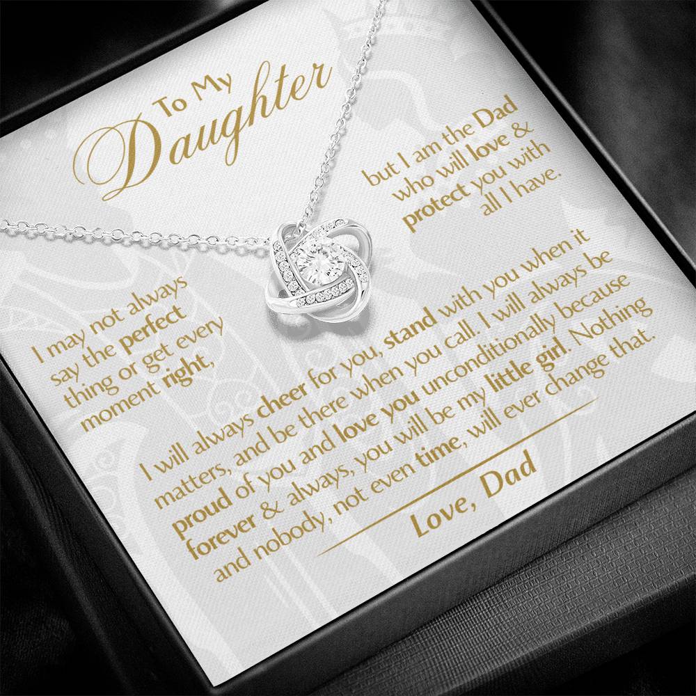 To My Daughter - Love Dad - Beautiful Gift Set - Love Knot Necklace -DLK006