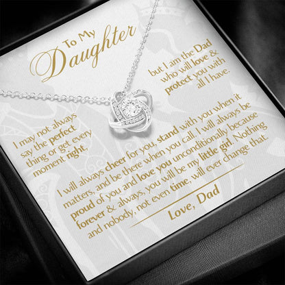To My Daughter - Love Dad - Beautiful Gift Set - Love Knot Necklace -DLK006