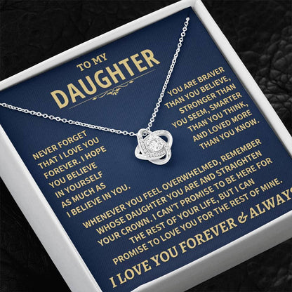 To My Daughter - Love Dad - Beautiful Gift Set - Love Knot Necklace -DLK007