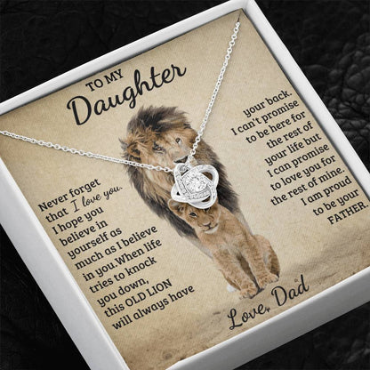 To My Daughter - Love Dad - Beautiful Gift Set - Love Knot Necklace -DLK018