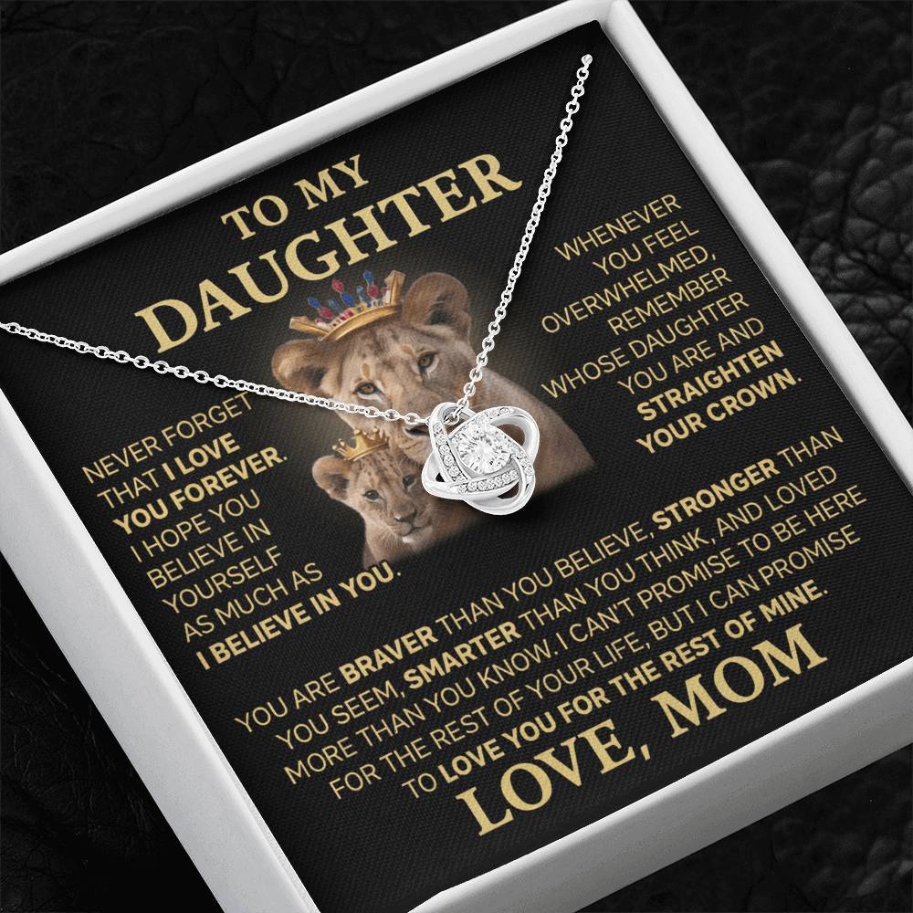 To My Daughter - Love Dad - Beautiful Gift Set - Love Knot Necklace -DLK015