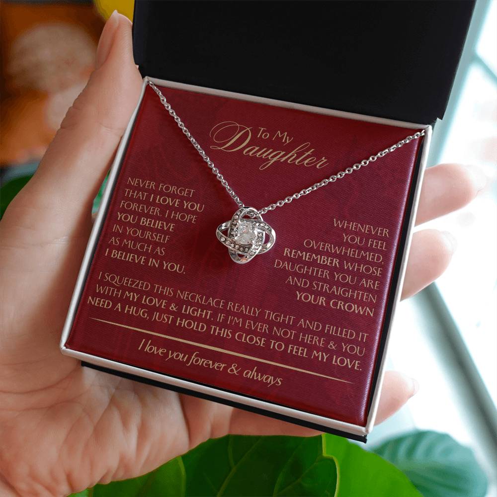 To My Daughter - Love Dad - Beautiful Gift Set - Love Knot Necklace -DLK005