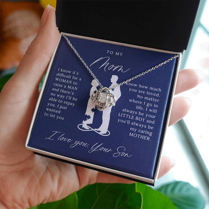 To My Mom - Beautiful Gift Set - Love Knot Necklace -MLK002
