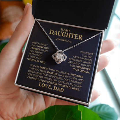 To My Daughter - Love Dad - Beautiful Gift Set - Love Knot Necklace -DLK020